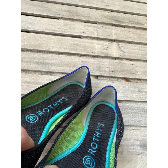 Rothy’s Limited Edition Retired Black Friday Metallic Lattice Pointed Flats Shoe - Picture 9 of 9